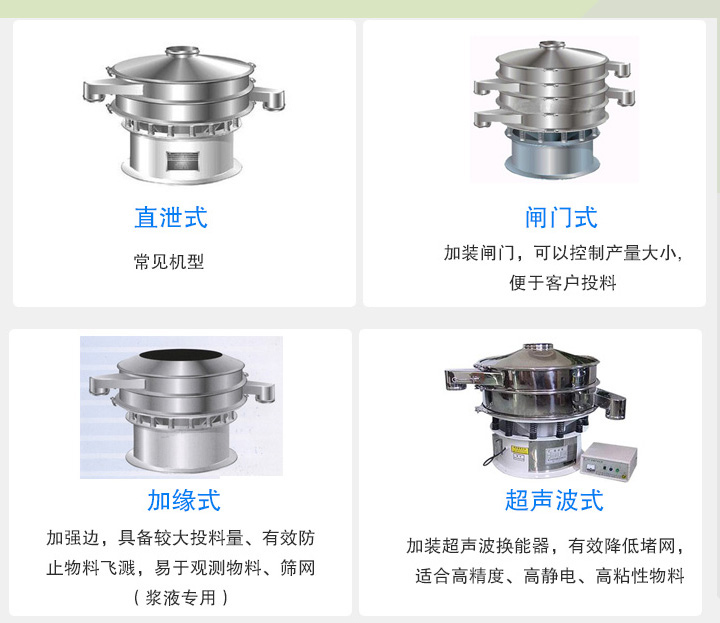 大漢旋振篩根據(jù)不同行業(yè)的要求分為直泄式、閘門式、加緣式、超聲波式等設(shè)計